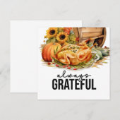 Thanksgiving met turkije bedankkaart (Voorkant / Achterkant)