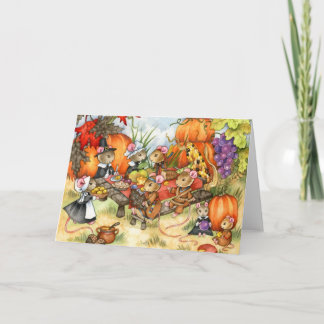 Thanksgiving Mice - Carte de voeux mignonne