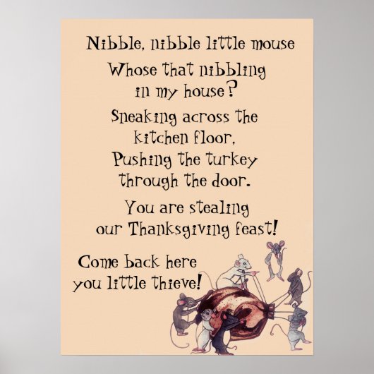 THANKSGIVING MICE STEAL POEM POSTER (Voorkant)
