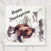 THANKSGIVING MICE STEAL TURKEY label cadeau (Achterkant)