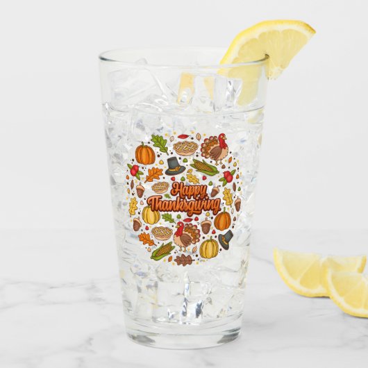 Thanksgiving Modern Mooi Herfst Collectie Glas (Achterkant ijs)