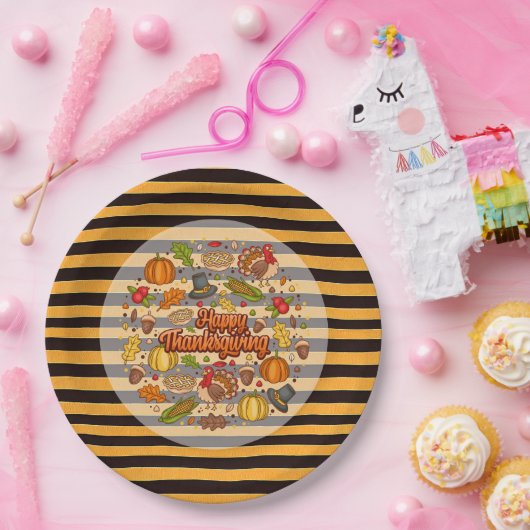 Thanksgiving Modern Mooi Herfst Collectie Papieren Bordje (Feest)