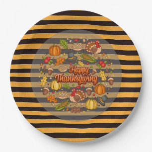 Thanksgiving Modern Mooi Herfst Collectie Papieren Bordje