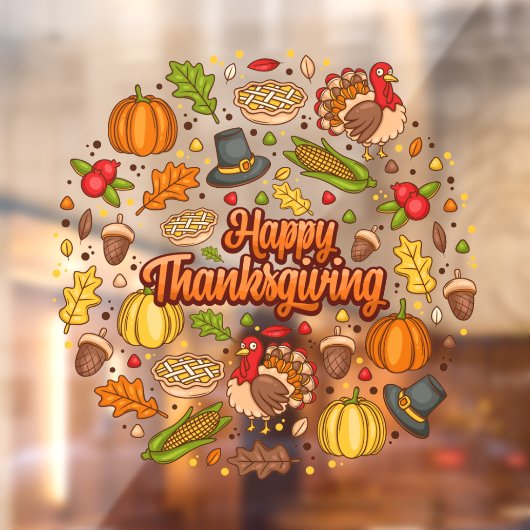 Thanksgiving Modern Mooi Herfst Collectie Raamsticker (Vel 2)