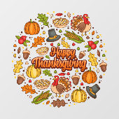 Thanksgiving Modern Mooi Herfst Collectie Raamsticker (Vel)