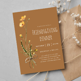 Thanksgiving Modern Rustiek Vriendsgiving Diner Kaart
