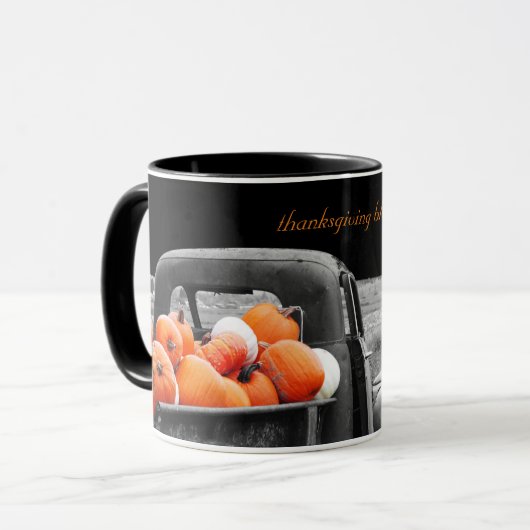 Thanksgiving Mok zwart (Voorkant links)