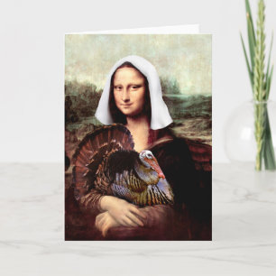 Thanksgiving Mona Lisa Pilgrim Feestdagen Kaart