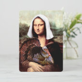 Thanksgiving Mona Lisa Pilgrim Kaart (Staand voorkant)