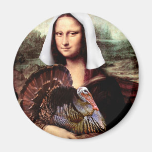 Thanksgiving Mona Lisa Pilgrim Magneet