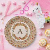 Thanksgiving Monogram Gepersonaliseerd Papieren Bordje (Feest)