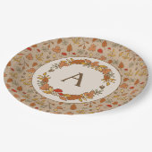 Thanksgiving Monogram Gepersonaliseerd Papieren Bordje (Gekanteld)