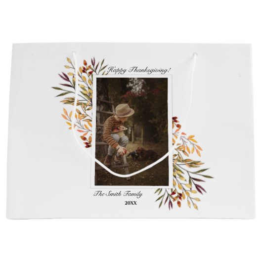 Thanksgiving mooie herfstslag foto groot cadeauzakje (Voorkant)