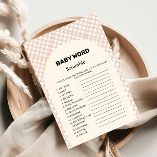 Thanksgiving mot scramble baby shower carte de jeu
