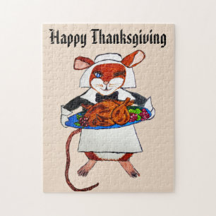 THANKSGIVING MOUSE PILGRIM LEGPUZZEL