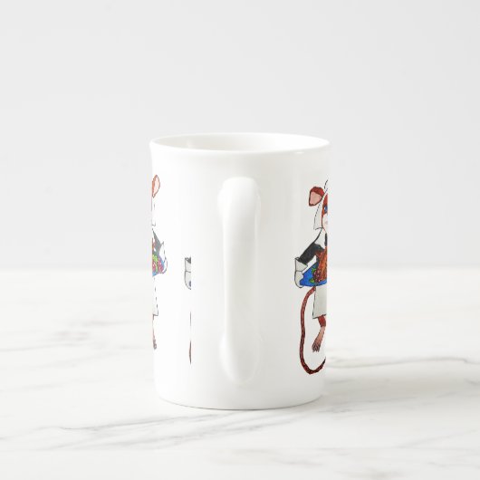 THANKSGIVING MOUSE PILGRIM PORSELEIN KOP (Achterkant)