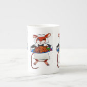 THANKSGIVING MOUSE PILGRIM PORSELEIN KOP (Voorkant)