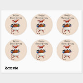 THANKSGIVING MOUSE PILGRIM RONDE STICKER (Vel)