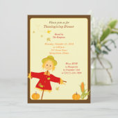 Thanksgiving najaar Harvest Scarecrow Uitnodiging (Staand voorkant)