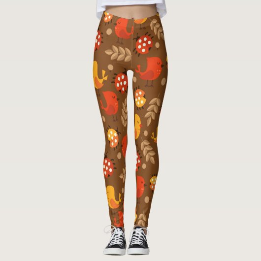 Thanksgiving najaar Herfst Patroon Leggings (Voorkant)