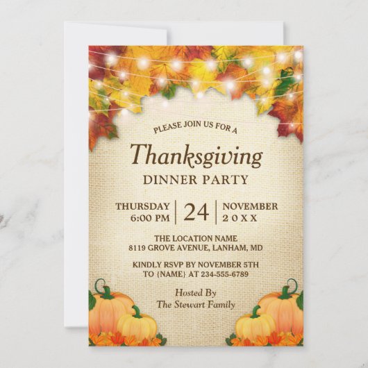 Thanksgiving najaar leveert licht kaart (Voorkant)