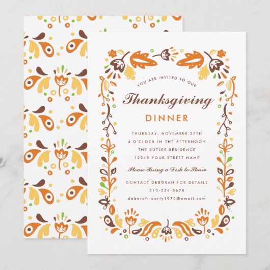 Thanksgiving najaar stolling kaart (Voorkant / Achterkant)