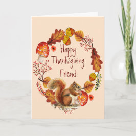 Thanksgiving najaar Wreath Friend Holiday Card Feestdagen Kaart
