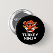 Thanksgiving Ninja Turkije Grappige Herfst Boys Ki Ronde Button 5,7 Cm (Voorkant /achterkant)