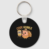 Thanksgiving Nurse Code Gobble Funny Rn Cna Sleutelhanger (Voorkant)