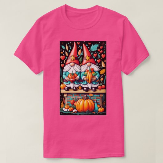 Thanksgiving Nurse Gnomen Herfst Scrub Top Autumn (Design voorkant)
