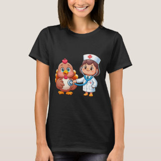 Thanksgiving Nurse Heartbeat Turkije Herfst Scrub  T-shirt