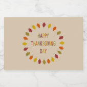 Thanksgiving Oak Leaves Likeurfles Etiket (Enkel label)