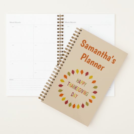 Thanksgiving Oak Verlaat aangepaste naam Planner (Display)