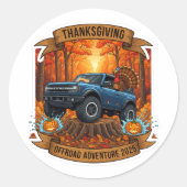 Thanksgiving Offroad Adventure 2025 Ronde Sticker (Voorkant)
