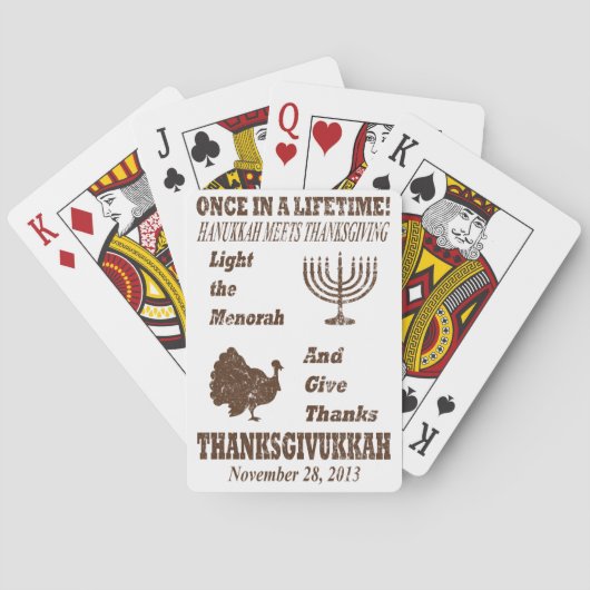  Thanksgiving ontmoet Hanukkah Poker-kaarten Pokerkaarten (Achterkant)