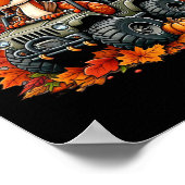 Thanksgiving-ontwerp jongens kinderen dinosaurus T Poster (Hoek)