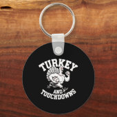Thanksgiving ontwerp voor mannen Turkije en touchd Sleutelhanger (Voorkant)