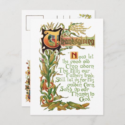 Thanksgiving Oogst Blessing Feestdagenkaart (Voorkant / Achterkant)