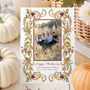 Thanksgiving Oogst Pompoen Lijst Foto Feestdagenkaart