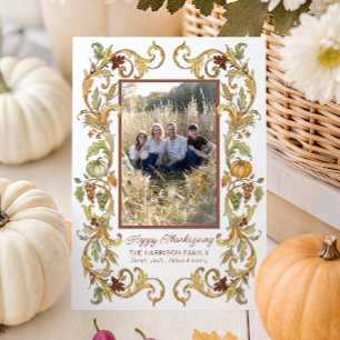 Thanksgiving Oogst Pompoen Lijst Foto Feestdagenkaart