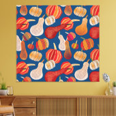 Thanksgiving Oogst: Pumpkin Art Canvas Afdruk (Insitu (Woonkamer))