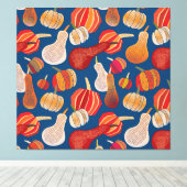 Thanksgiving Oogst: Pumpkin Art Canvas Afdruk (Insitu (Houten vloer))