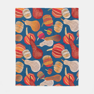 Thanksgiving Oogst: Pumpkin Art Fleece Deken