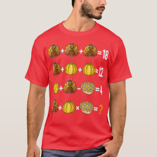 Thanksgiving Orde van Verrichtingen Quiz Wiskunde T-shirt