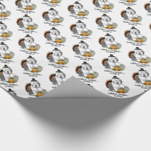 Thanksgiving Oude Engelse Sheepdog (grijs 1) Fun Cadeaupapier