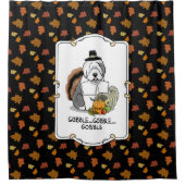 Thanksgiving Oude Engelse Sheepdog (grijs 1) Fun Douchegordijn (Voorkant)