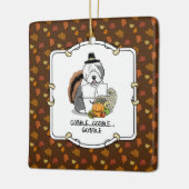 Thanksgiving Oude Engelse Sheepdog (grijs 1) Fun Keramisch Ornament (Links)