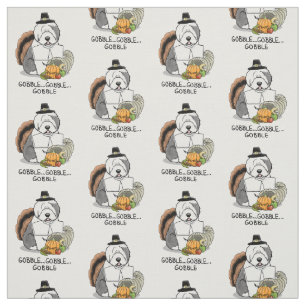 Thanksgiving Oude Engelse Sheepdog (grijs 1) Fun Stof