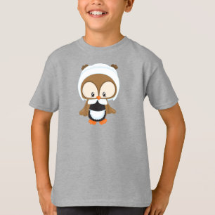Thanksgiving Owl, bruine boomgaard, pelgrim Bonnet T-shirt