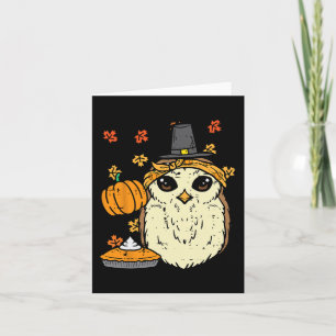 Thanksgiving Owl Pilgrim Cute Herfst Autumn Women Kaart